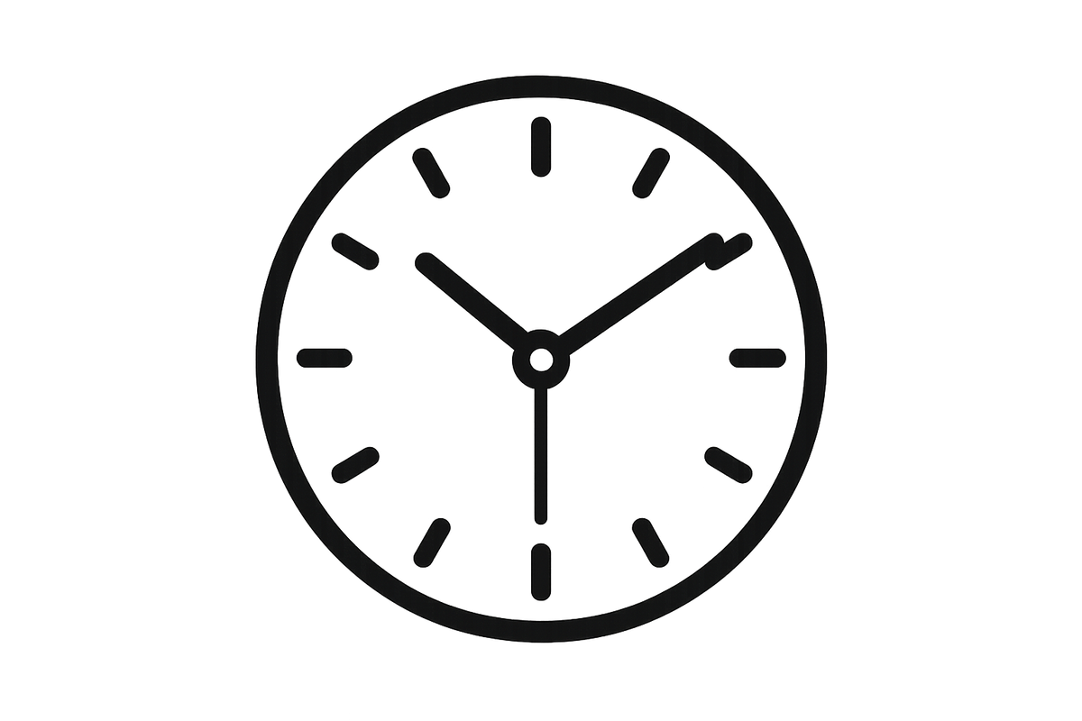 generate me an icon of clock in black color