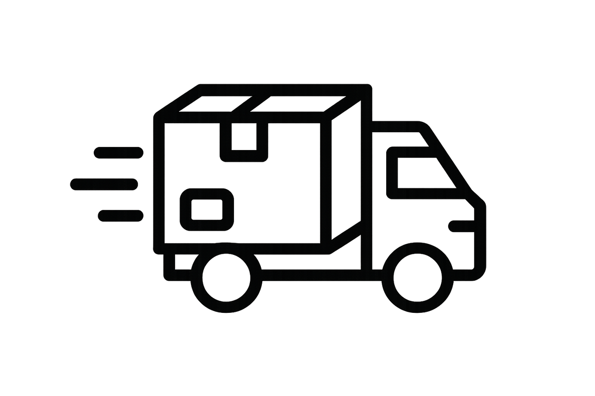 Shipping icon in black color